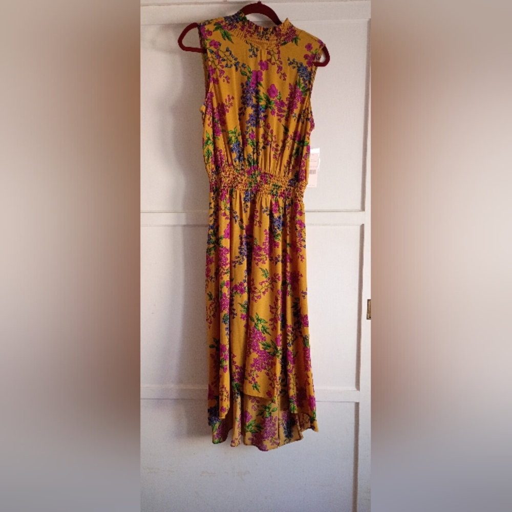 Floral Yellow Sleeveless Dress